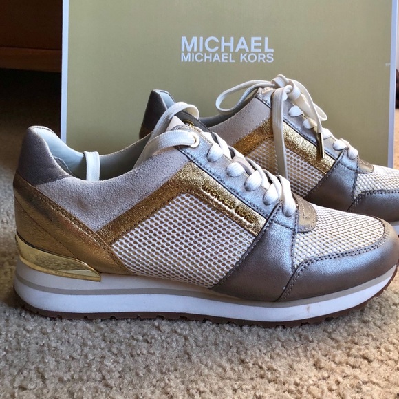 michael kors billie trainer gold